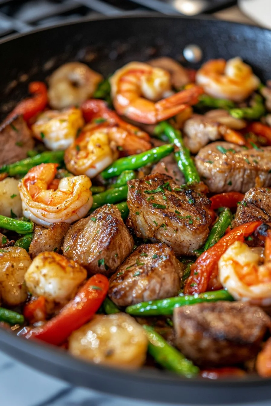 STEAK AND SHRIMP STIR FRY