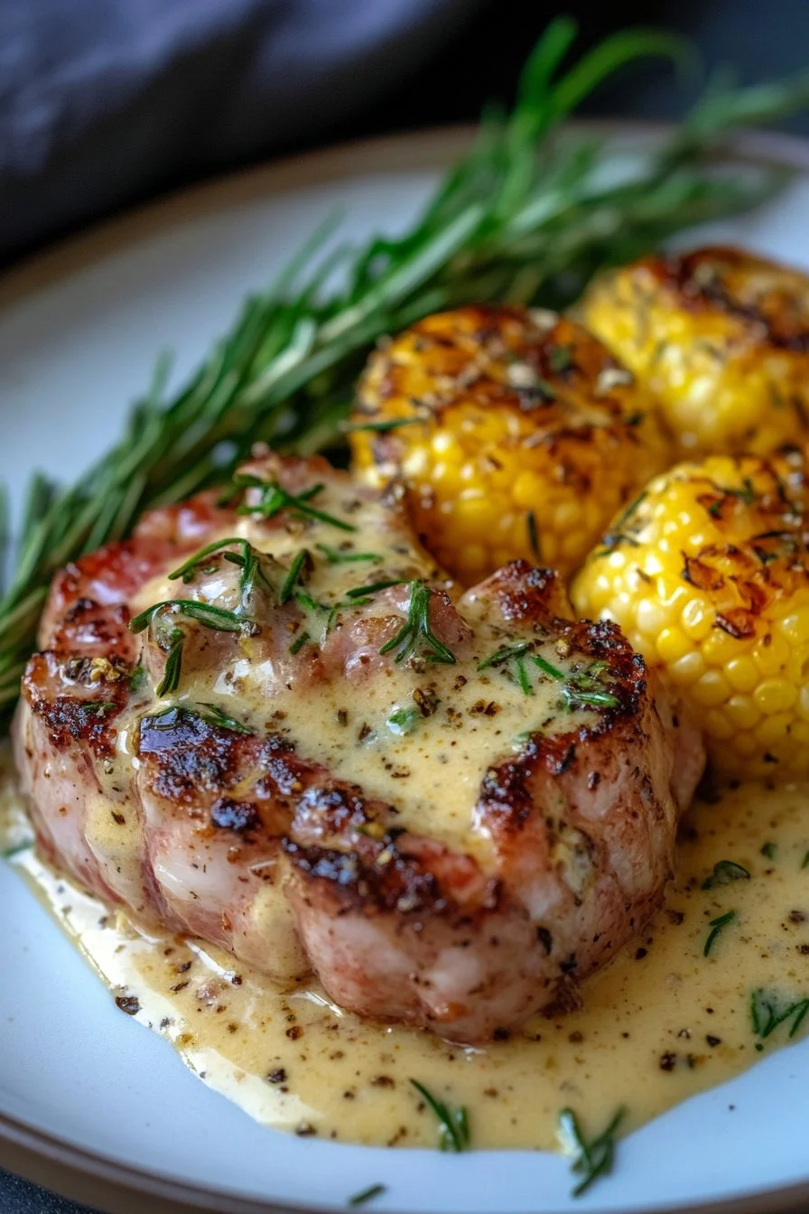Surf and Turf with Creamy Garlic Sauce