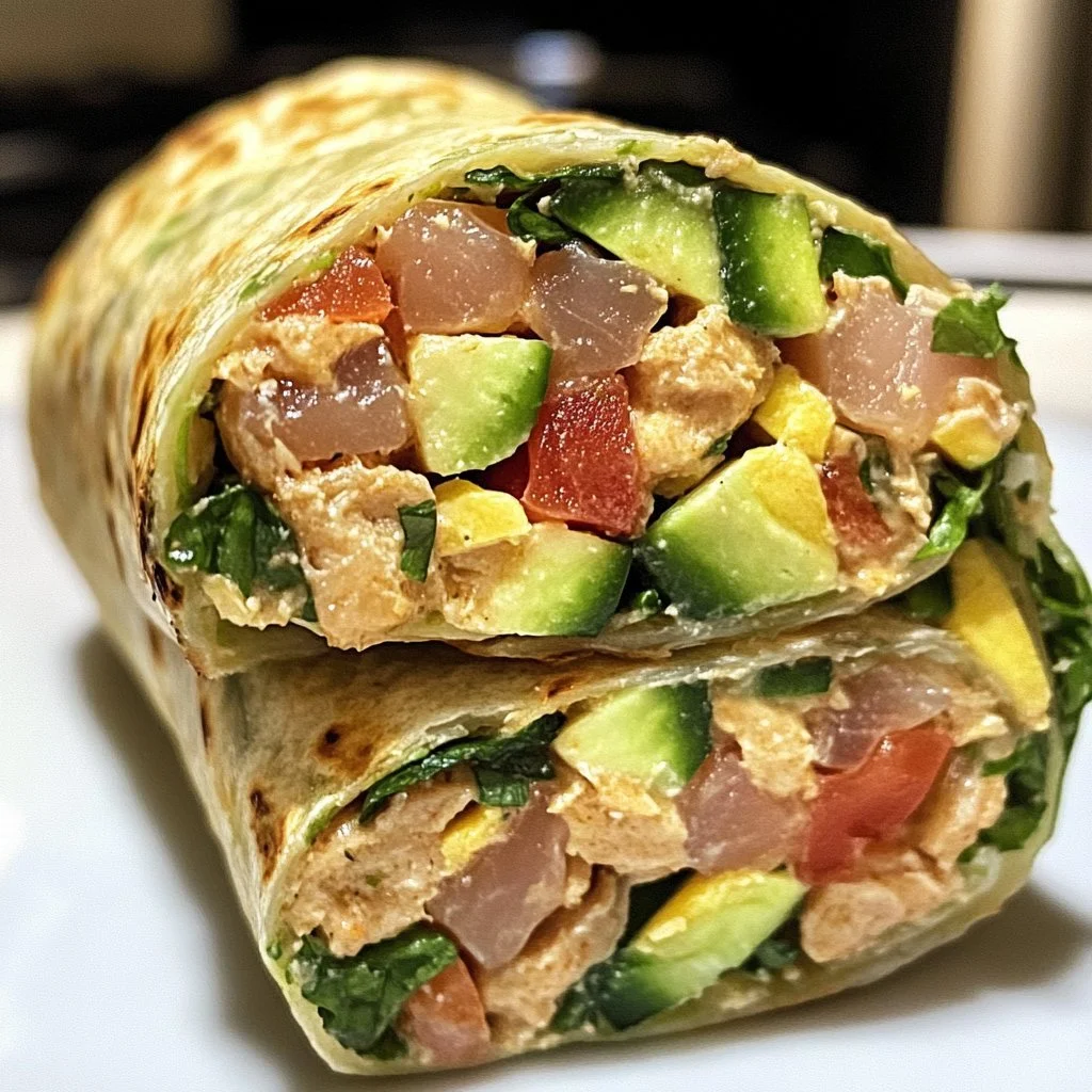 Delicious Tuna Wrap filled with fresh ingredients and served on a tortilla