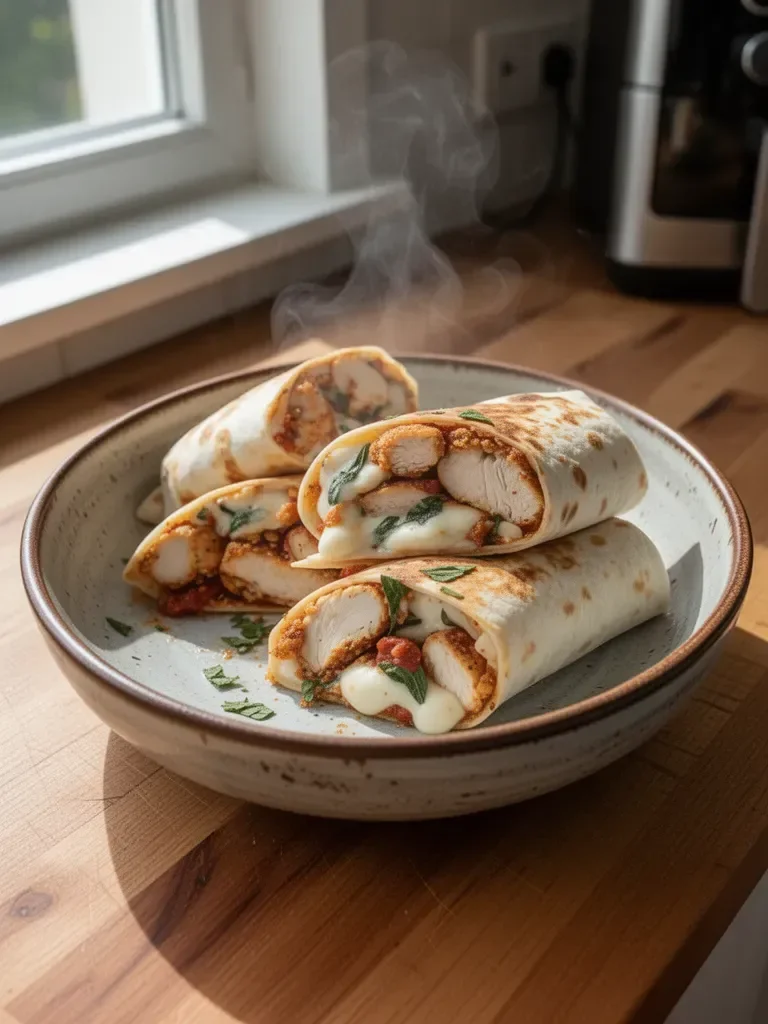 Air Fryer Chicken & Mozzarella Wraps