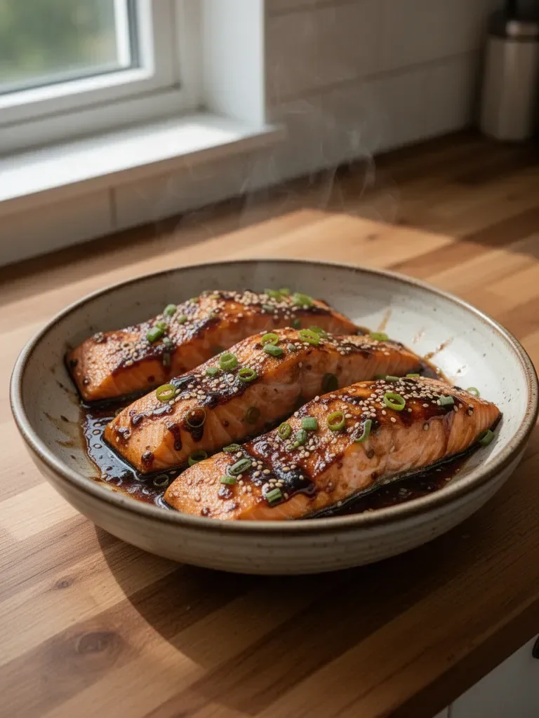 Baked Salmon with Teriyaki Sauce
