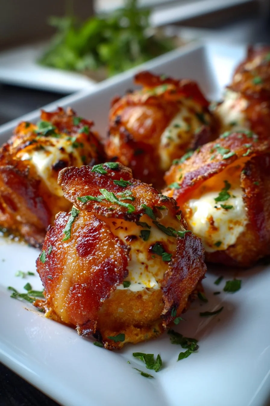 Buffalo Chicken Bacon Mozzarella Bombs
