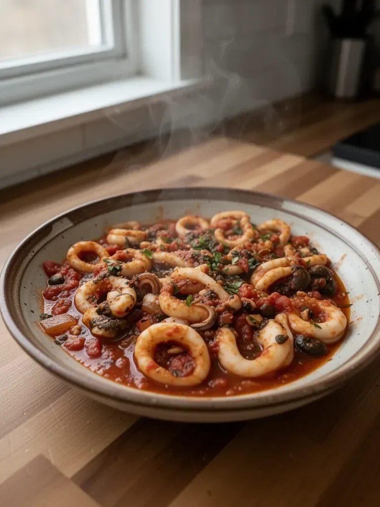 Calamari in Puttanesca Sauce