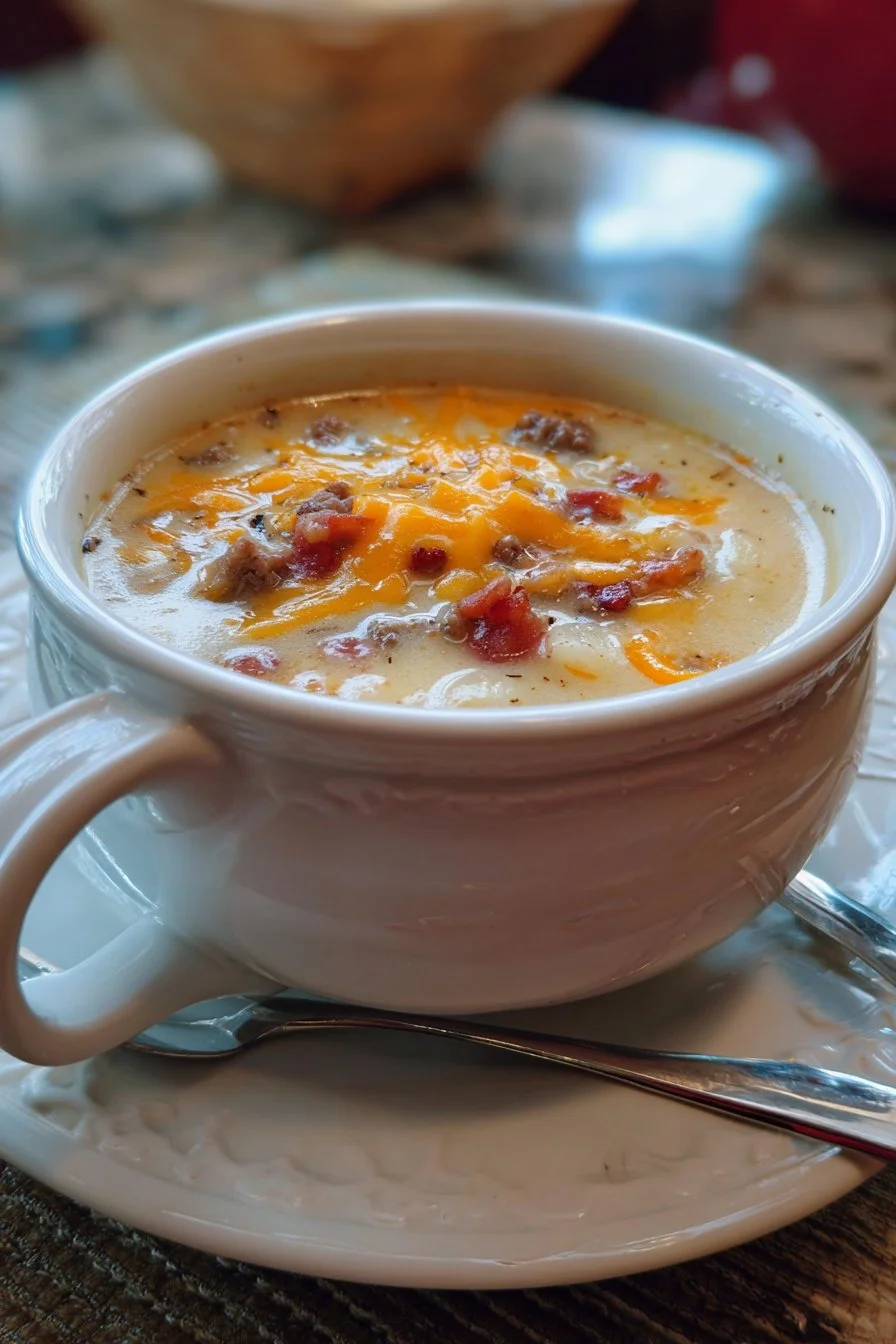 Cheesy Hamburger Potato Soup