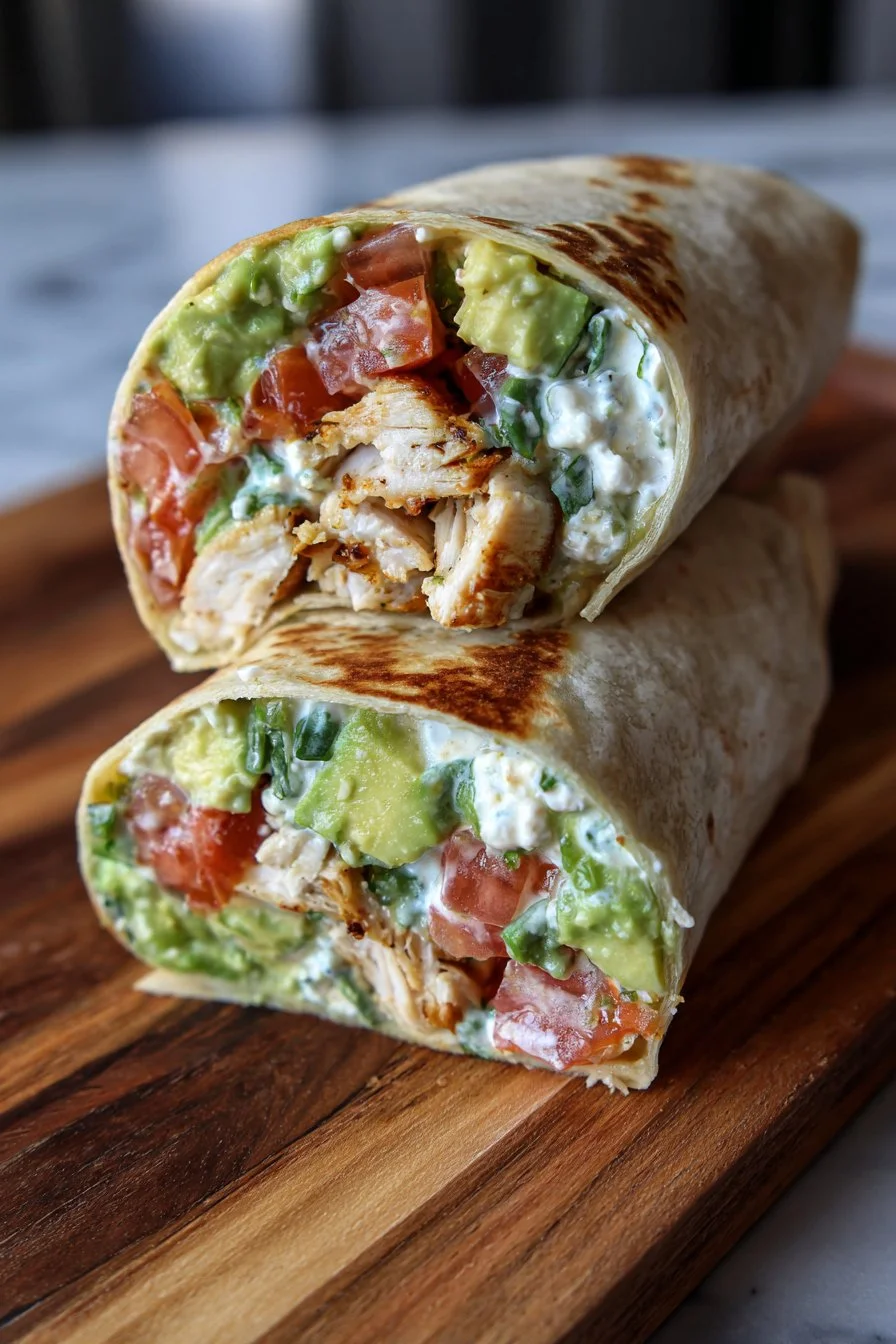 Chicken Avocado Ranch Burritos