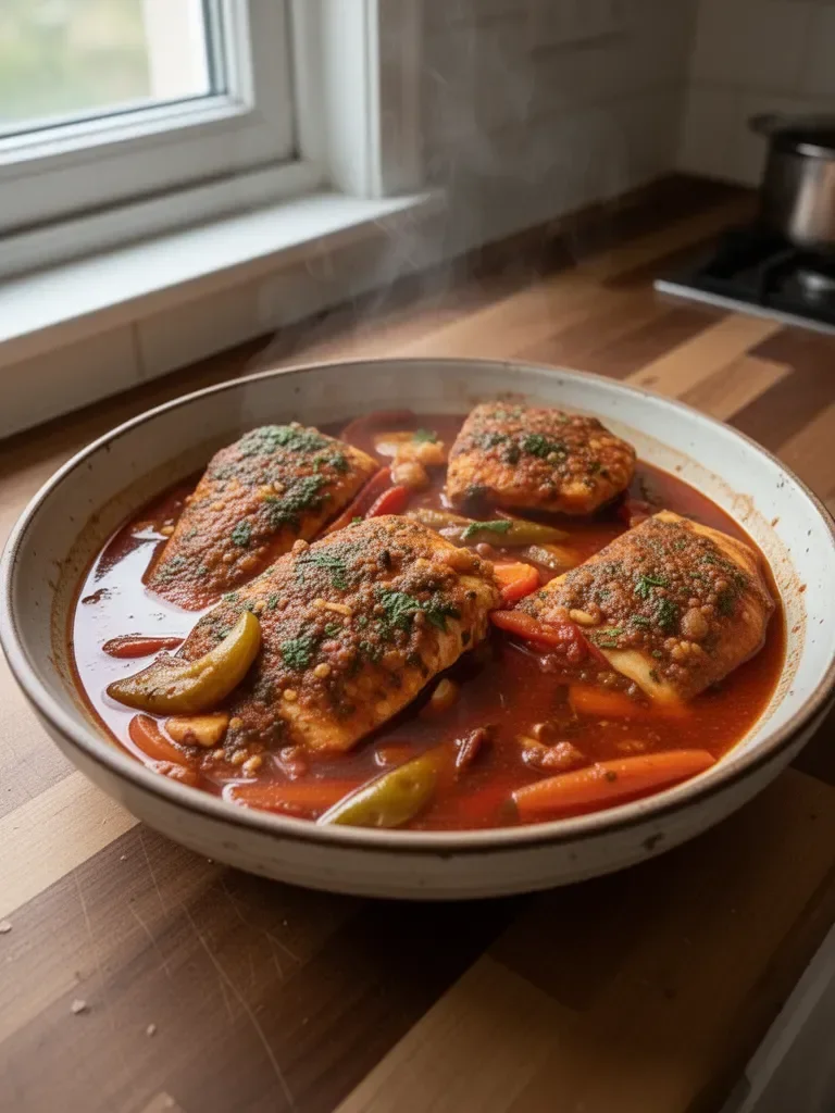 Classic Spicy Moroccan Fish in Rich Sauce