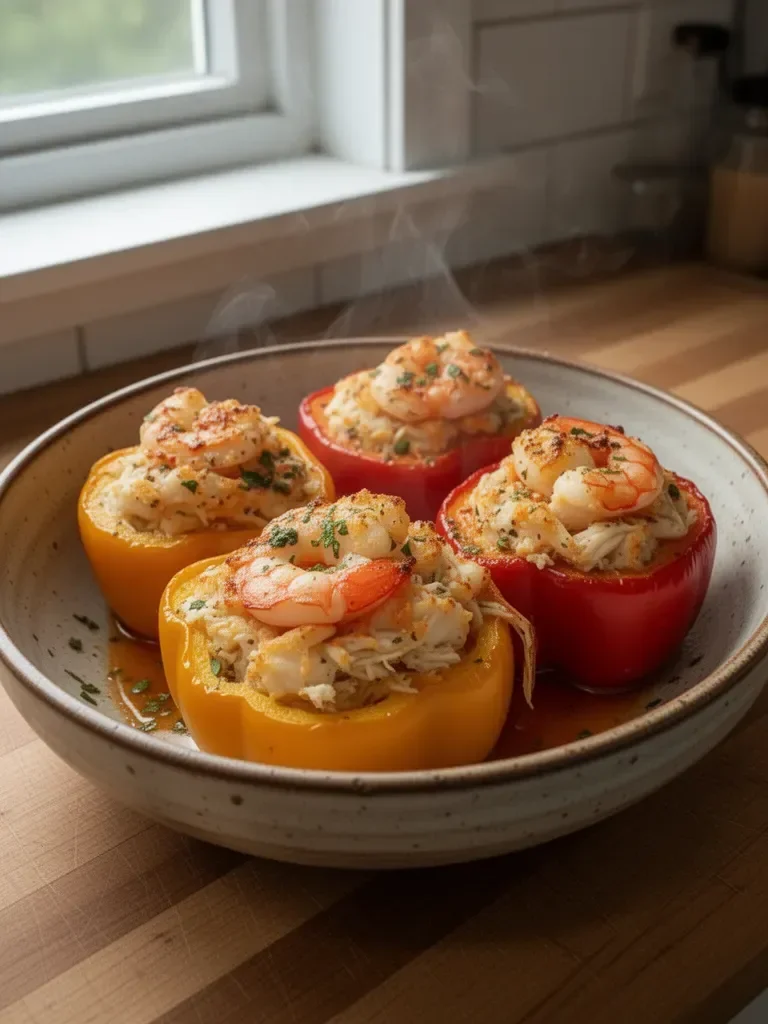 Crab and Shrimp Stuffed Bell Peppers