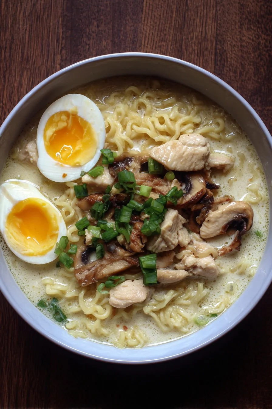 Creamy Garlic Chicken Ramen