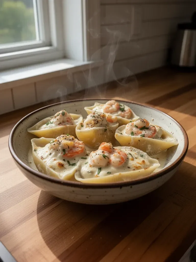 Creamy Seafood Stuffed Shells