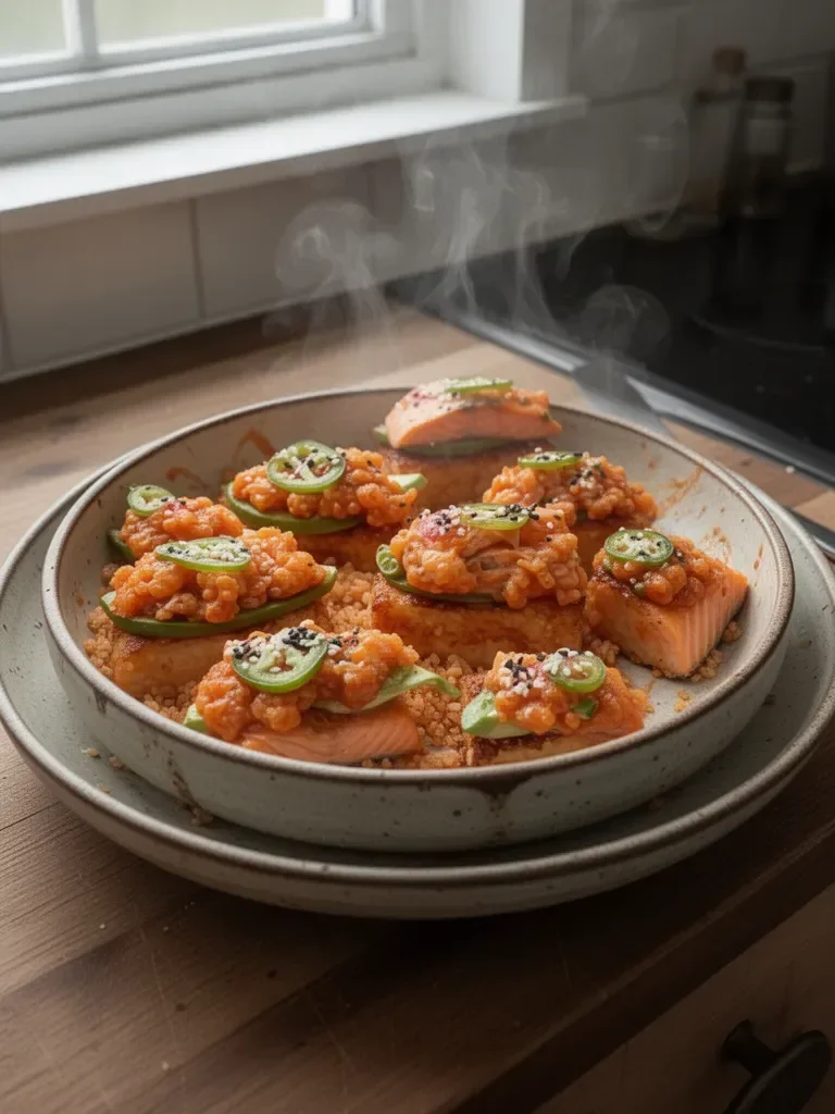Crispy Rice with Spicy Salmon