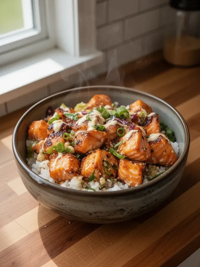 Crispy Salmon and Rice Bowl