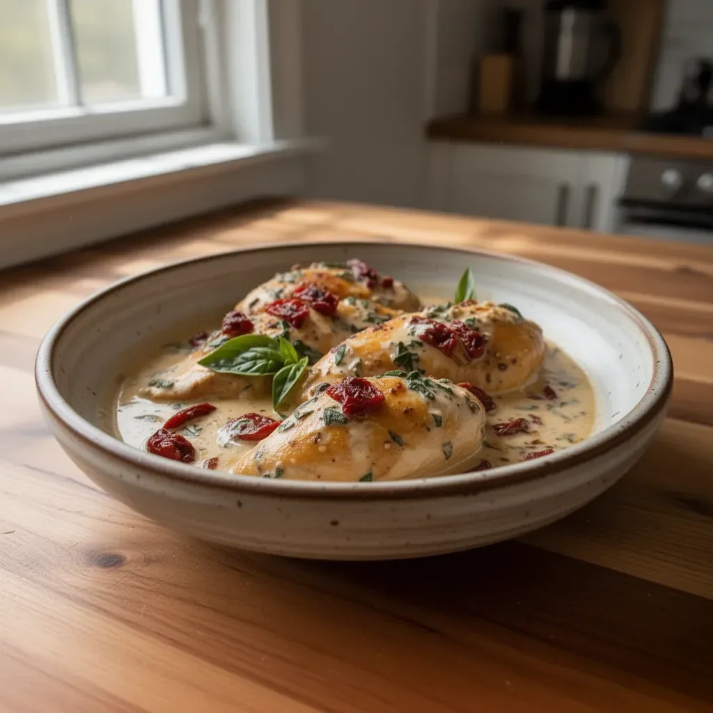 Delicious Crockpot Marry Me Chicken recipe with creamy sauce and garnished with herbs