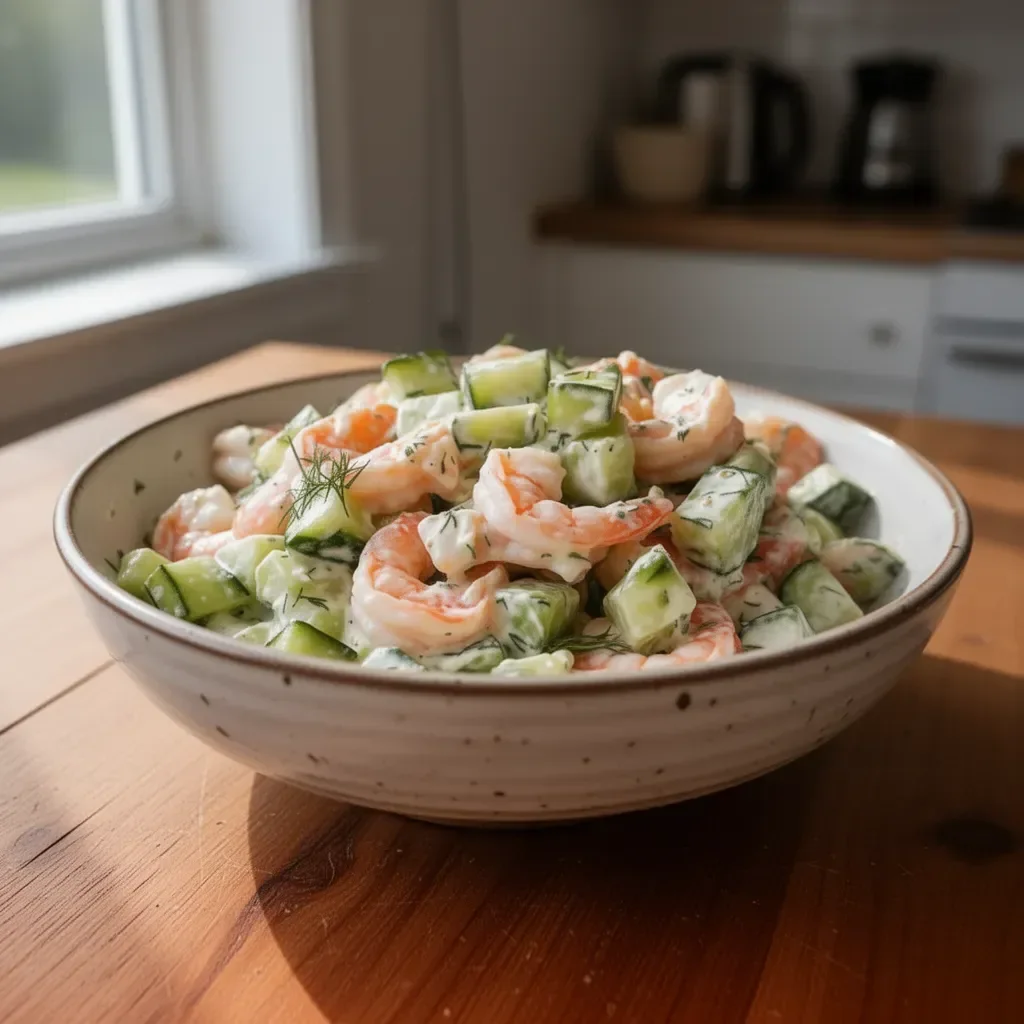 Cucumber Shrimp Salad featuring fresh cucumbers and succulent shrimp