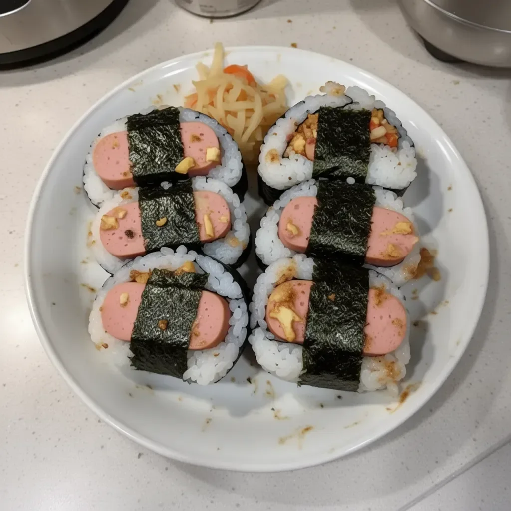 Delicious Hawaiian Spam Musubi made with rice, spam, and seaweed
