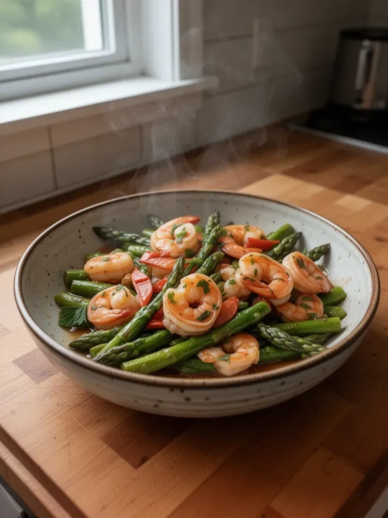 Easy, Healthy Shrimp and Asparagus Stir Fry