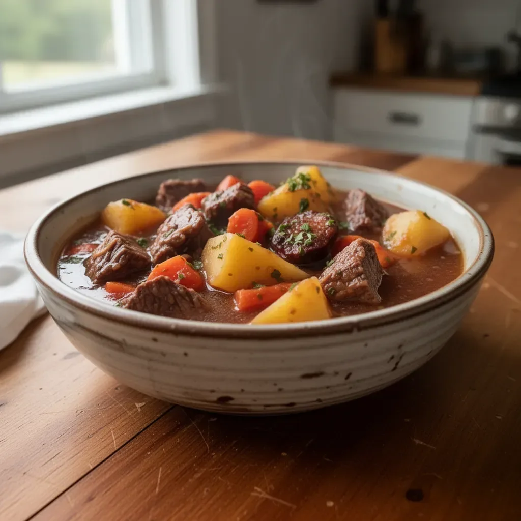 Delicious Pioneer Woman’s Crockpot Beef Stew served in a bowl