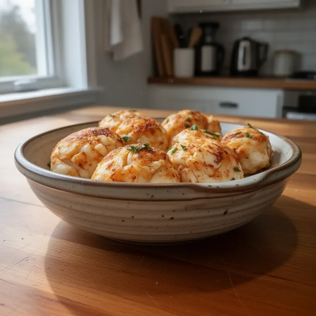 Delicious crab bombs with rich flavors served on a platter