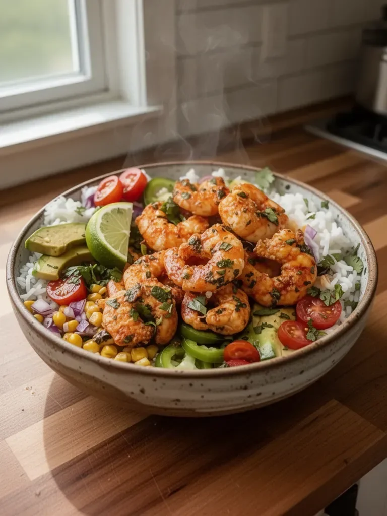 Fiesta Lime Shrimp Bowls