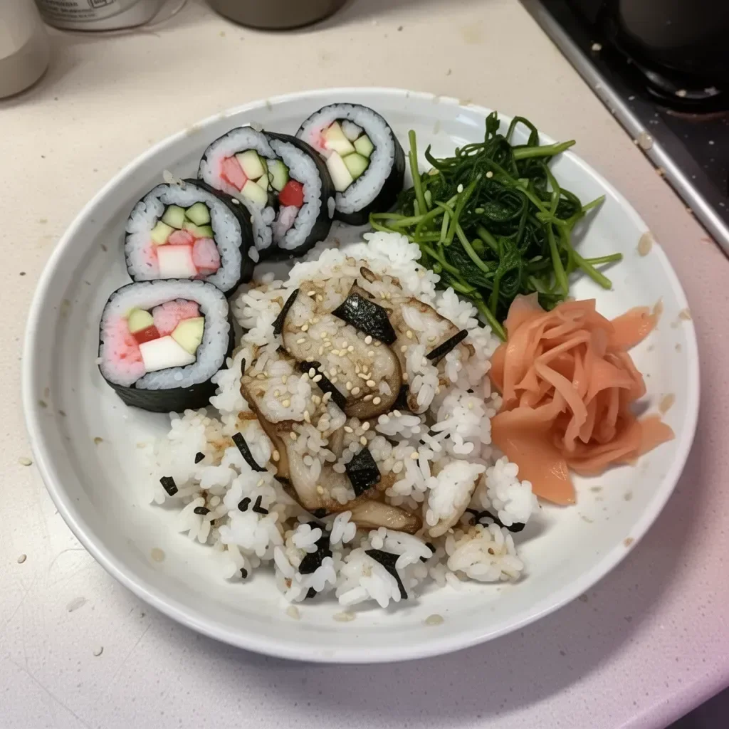 A bowl of perfectly cooked sushi rice ready for making sushi rolls