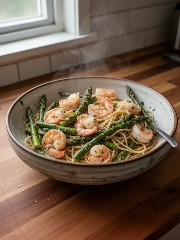 Healthy Shrimp and Asparagus Pasta