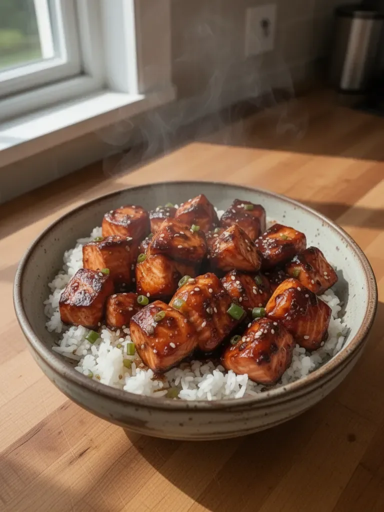 Honey Garlic Salmon Bites