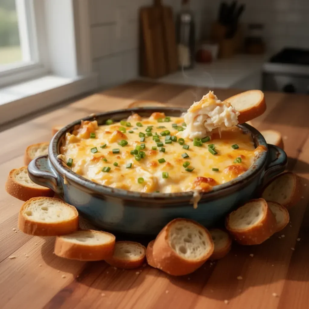 Delicious Joe's Crab Shack Crab Dip served with crispy chips