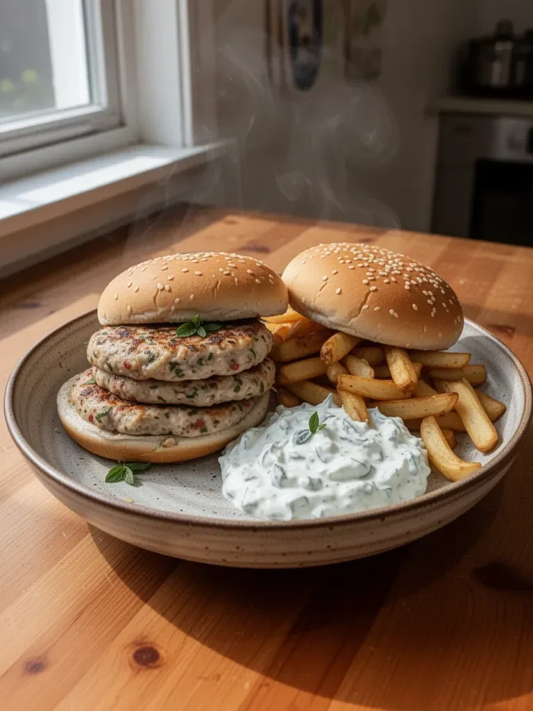 Juicy Greek Chicken Burgers with Tzatziki Bliss