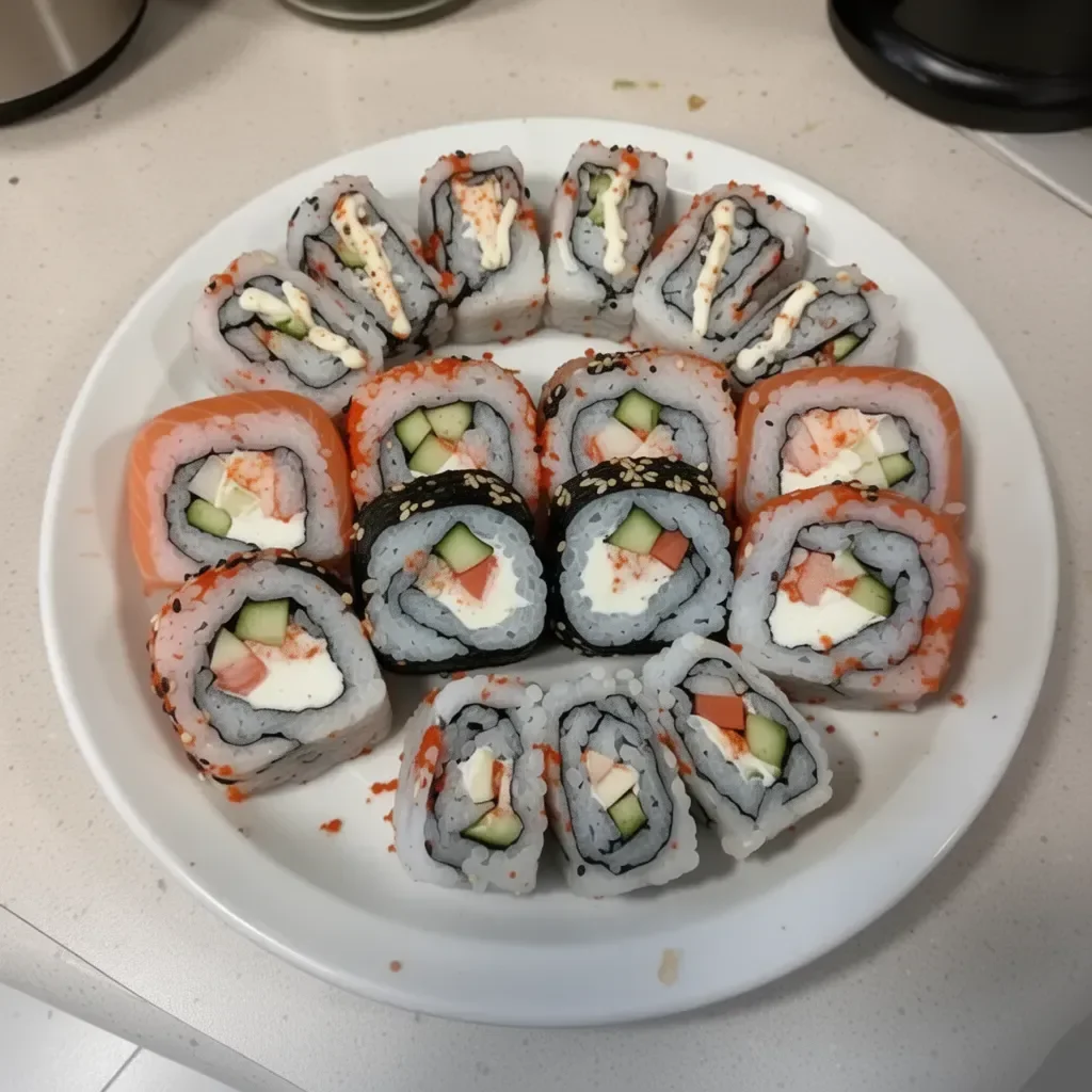 Homemade Las Vegas Roll Sushi ready to serve