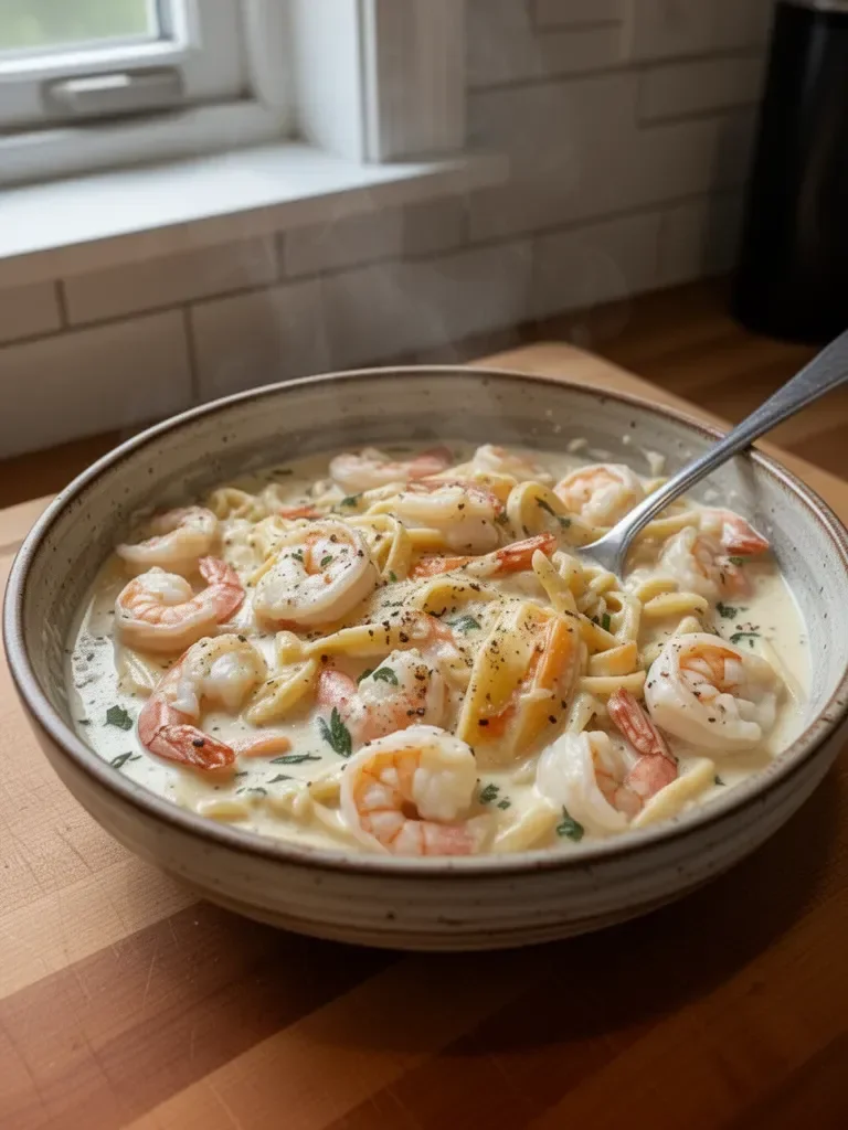 One-Pot Shrimp and Crab Alfredo