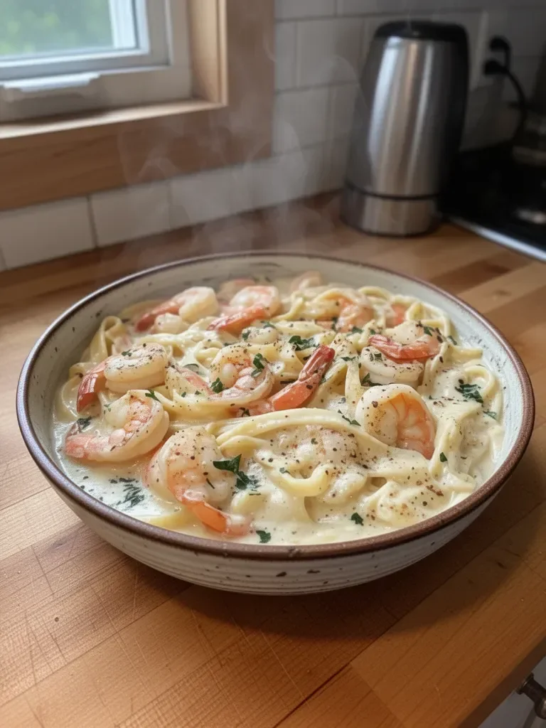 One Pot Shrimp and Crab Alfredo