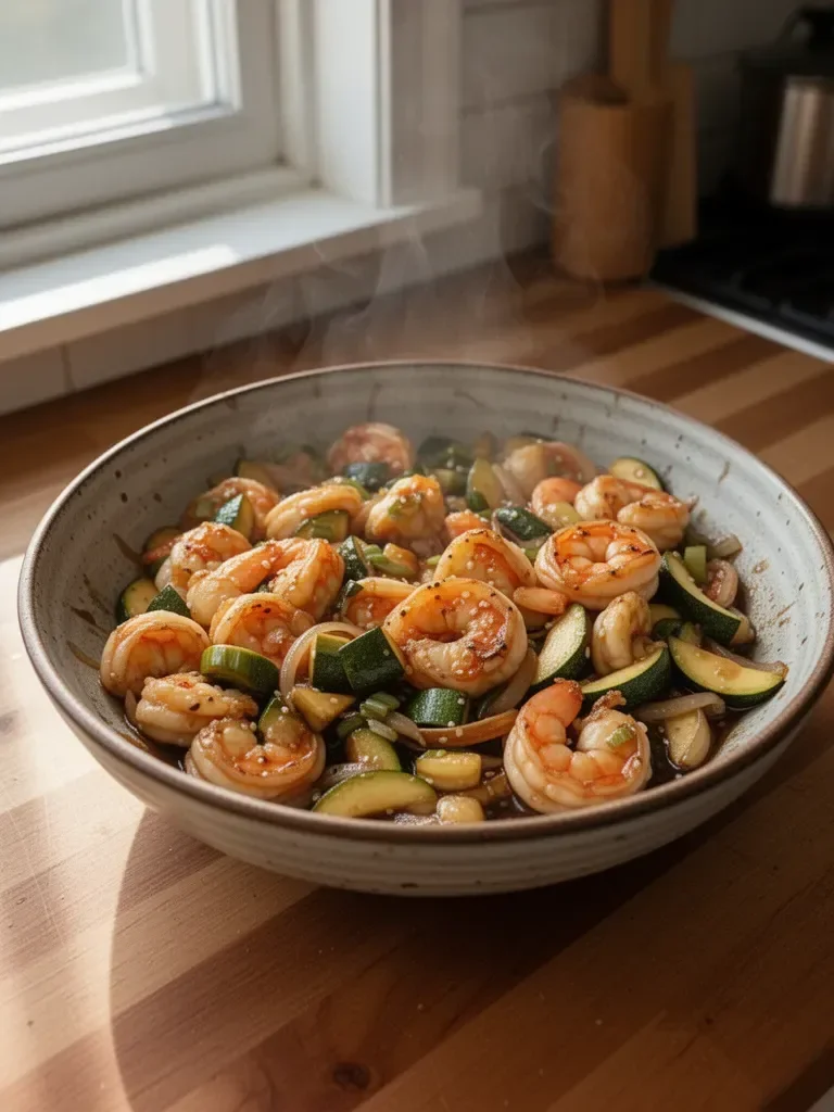 Shrimp and Zucchini Stir Fry with Homemade Teriyaki