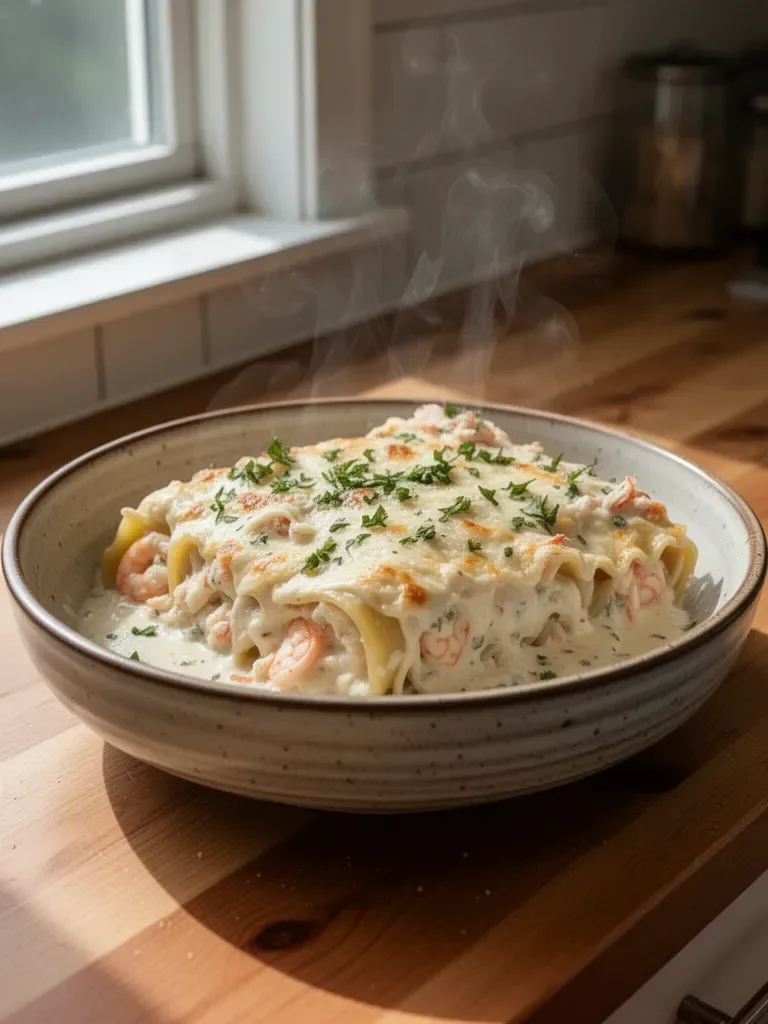 Shrimp & Crab Alfredo Lasagna Roll-Ups
