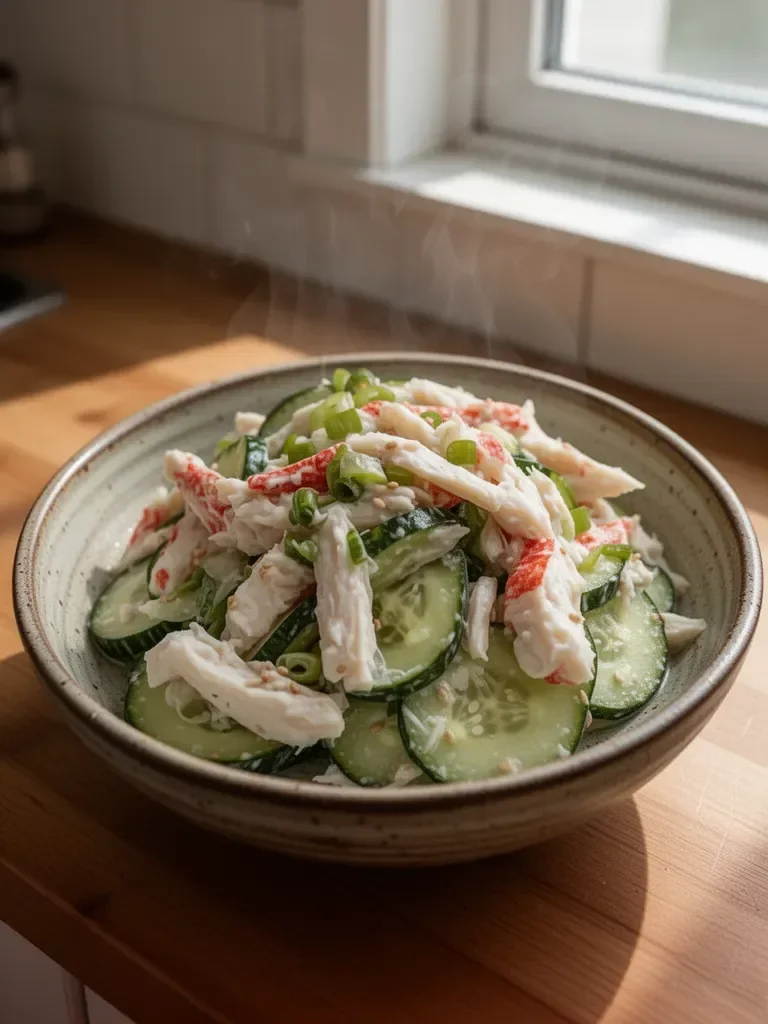 Tasty Cucumber Salad with Crab Meat