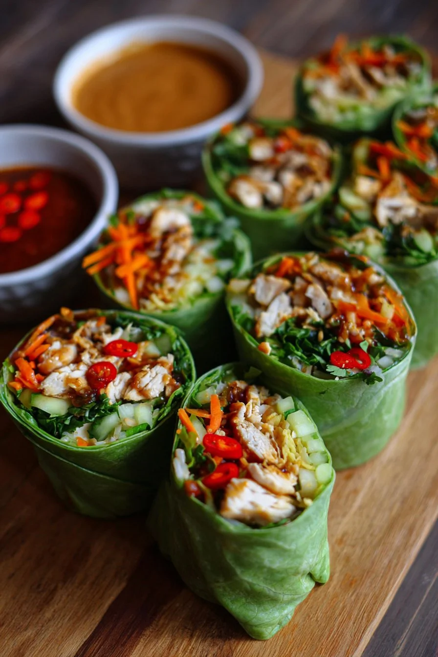 Thai Peanut Chicken Wraps