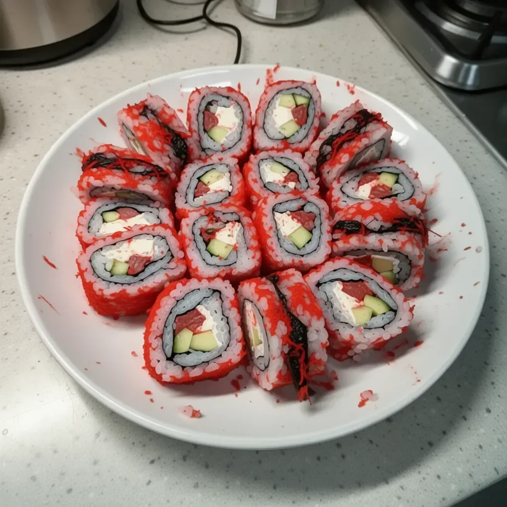 Delicious Volcano Roll sushi with spicy ingredients and fresh toppings