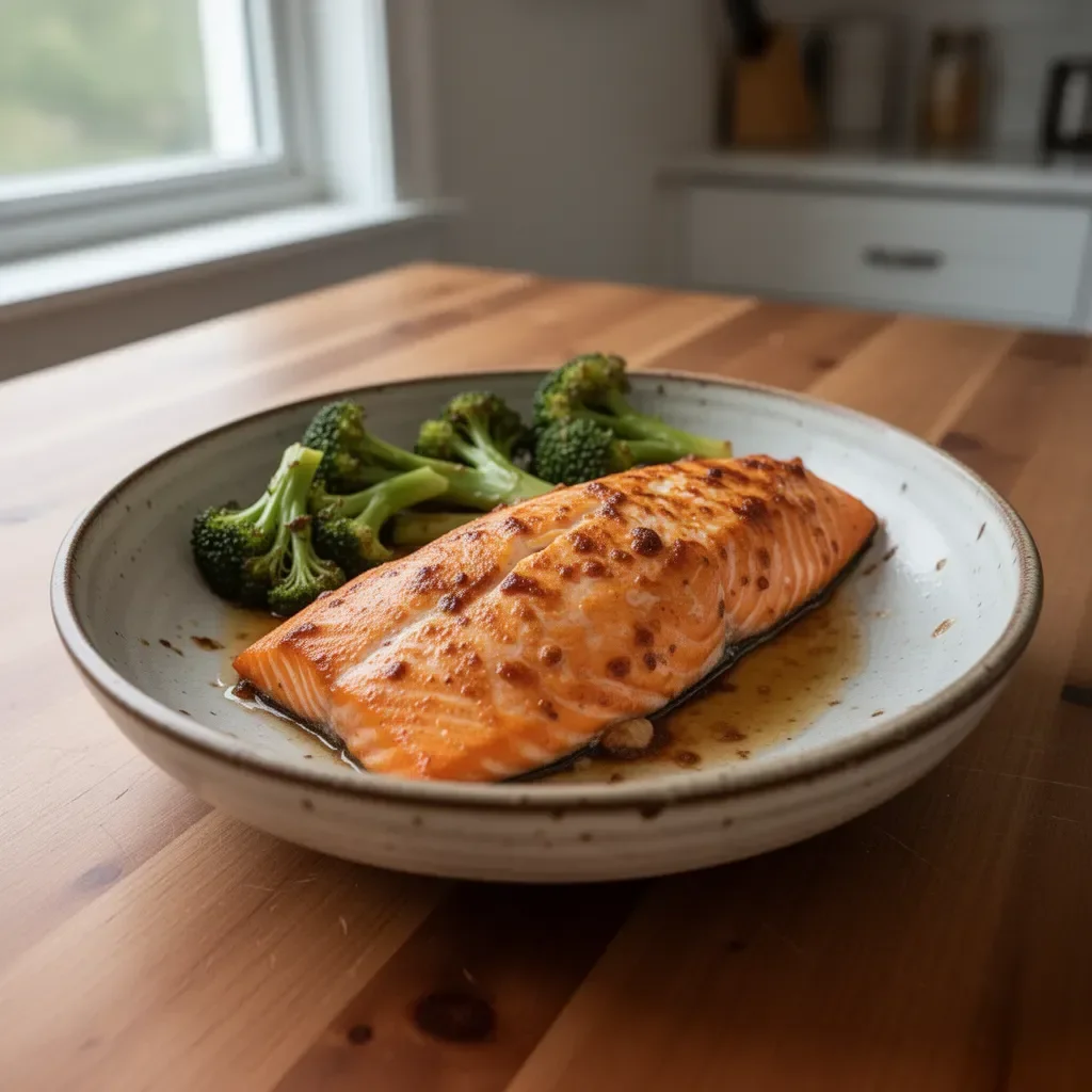 Delicious orange salmon dish made with four simple ingredients