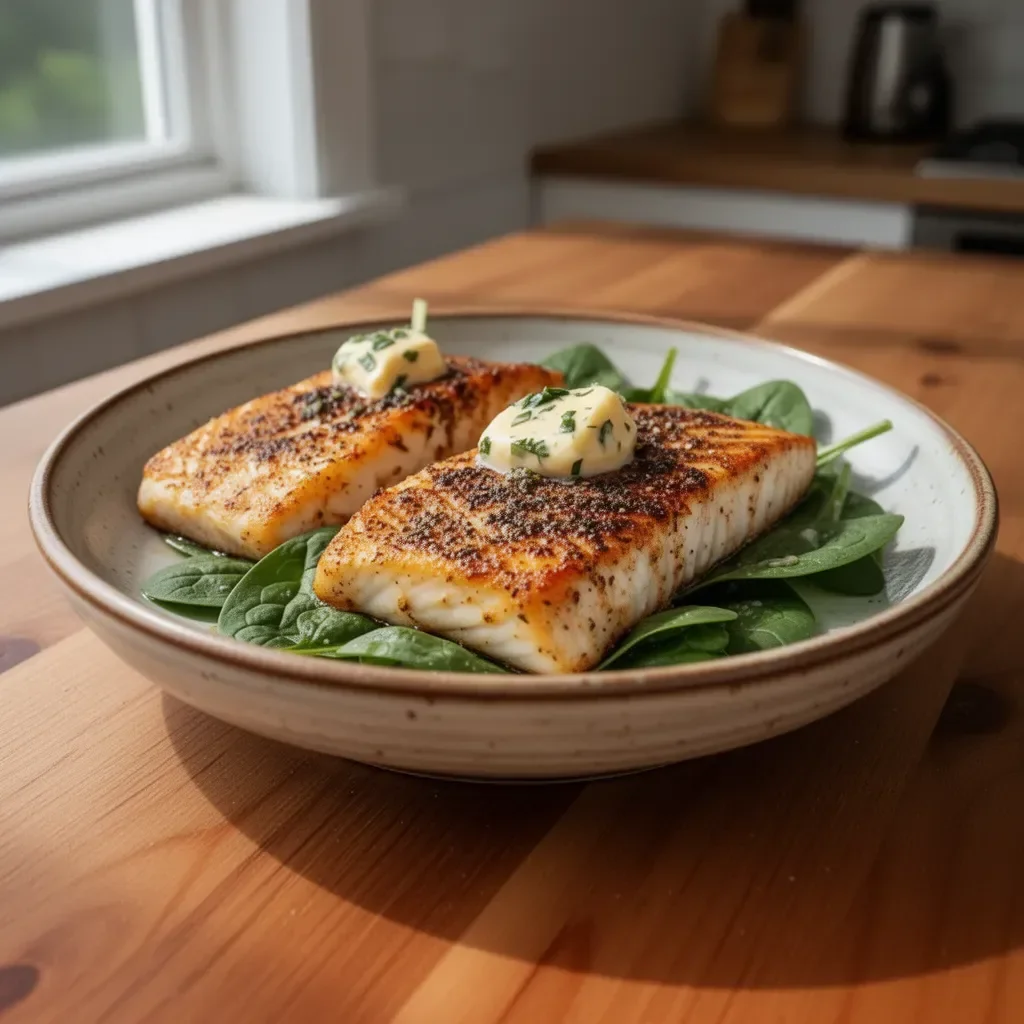 Air Fried Mahi Mahi fillets served with lemon and herbs