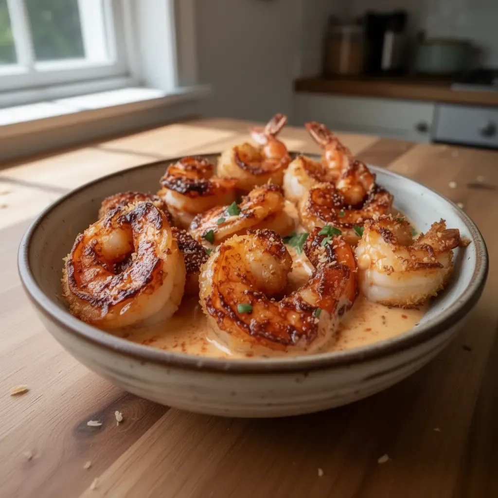 Baked Coconut Shrimp with Sweet Chili Mayo on a plate