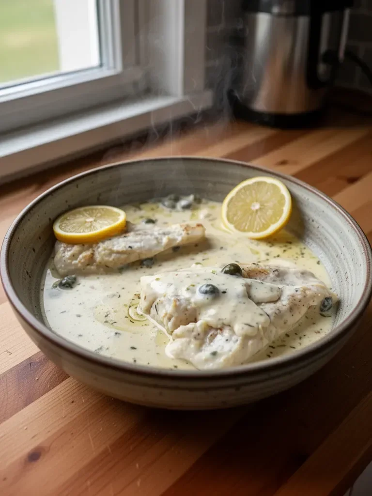 Baked Cod with Lemon Cream Sauce
