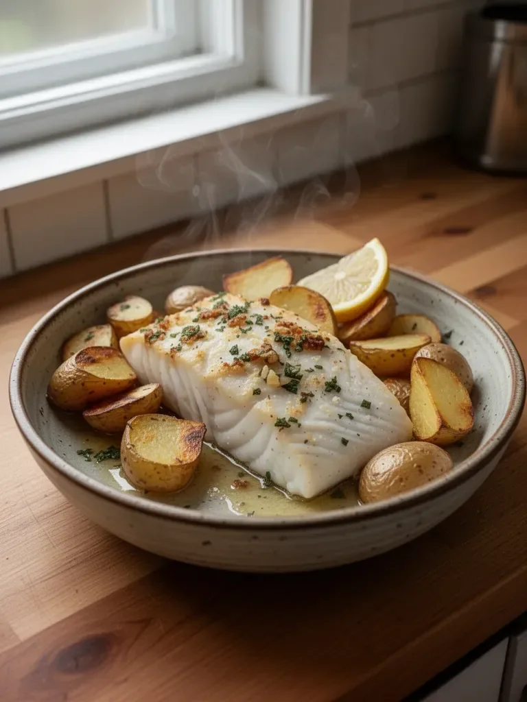 Baked Halibut with Potatoes