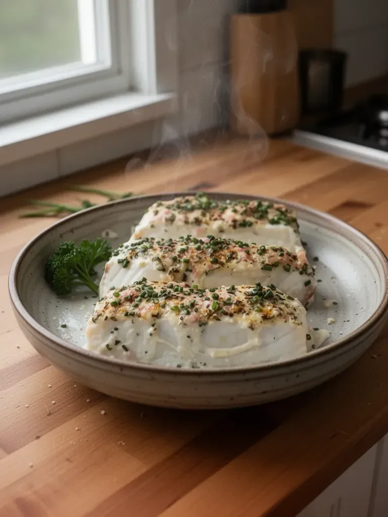 Best Baked Halibut with Herbed Mayonnaise Crust