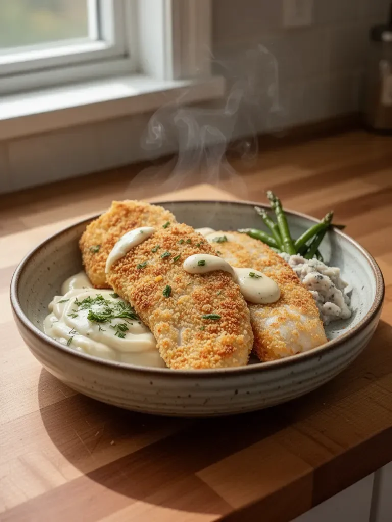 Breaded and Baked Fish with Haddock