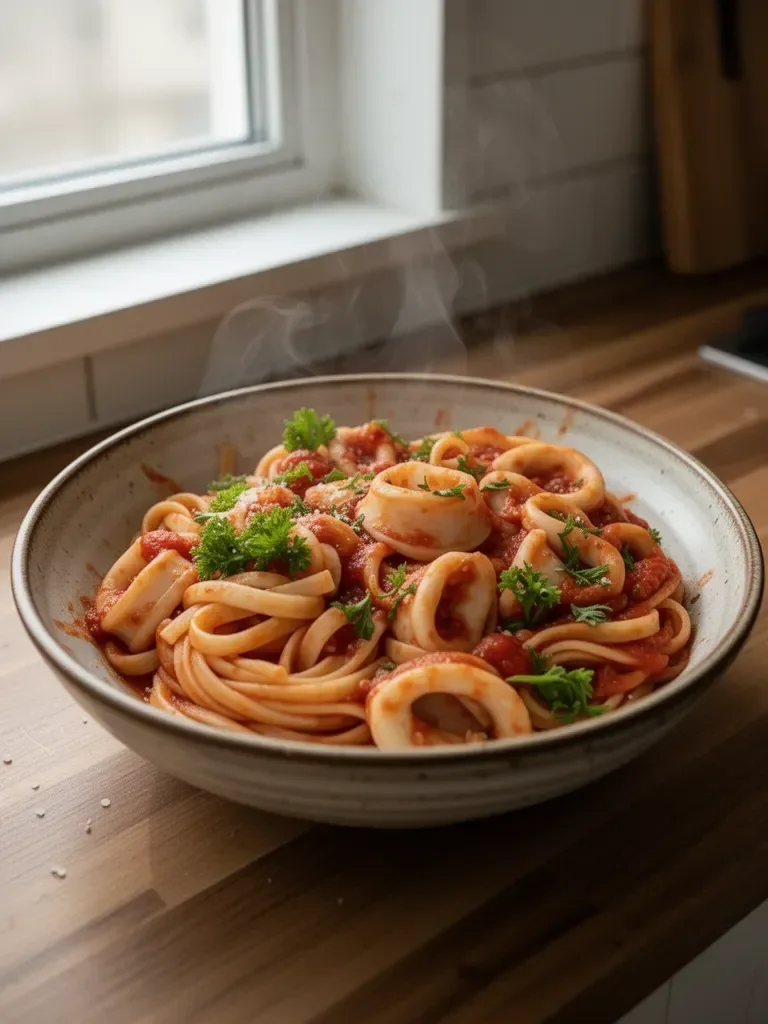Calamari Pasta with Marinara