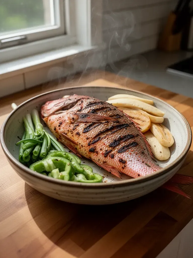 Caribbean Grilled Whole Red Snapper