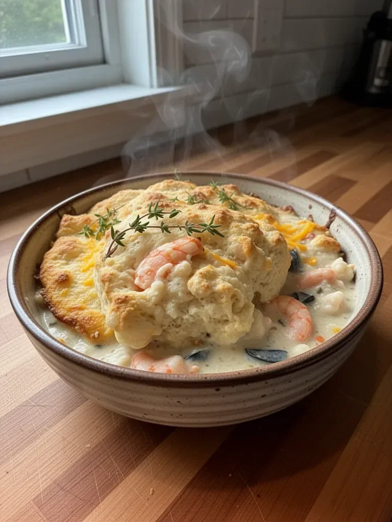 Cheddar Bay Biscuit Seafood Pot Pie