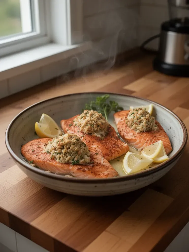 Crab-Stuffed Salmon