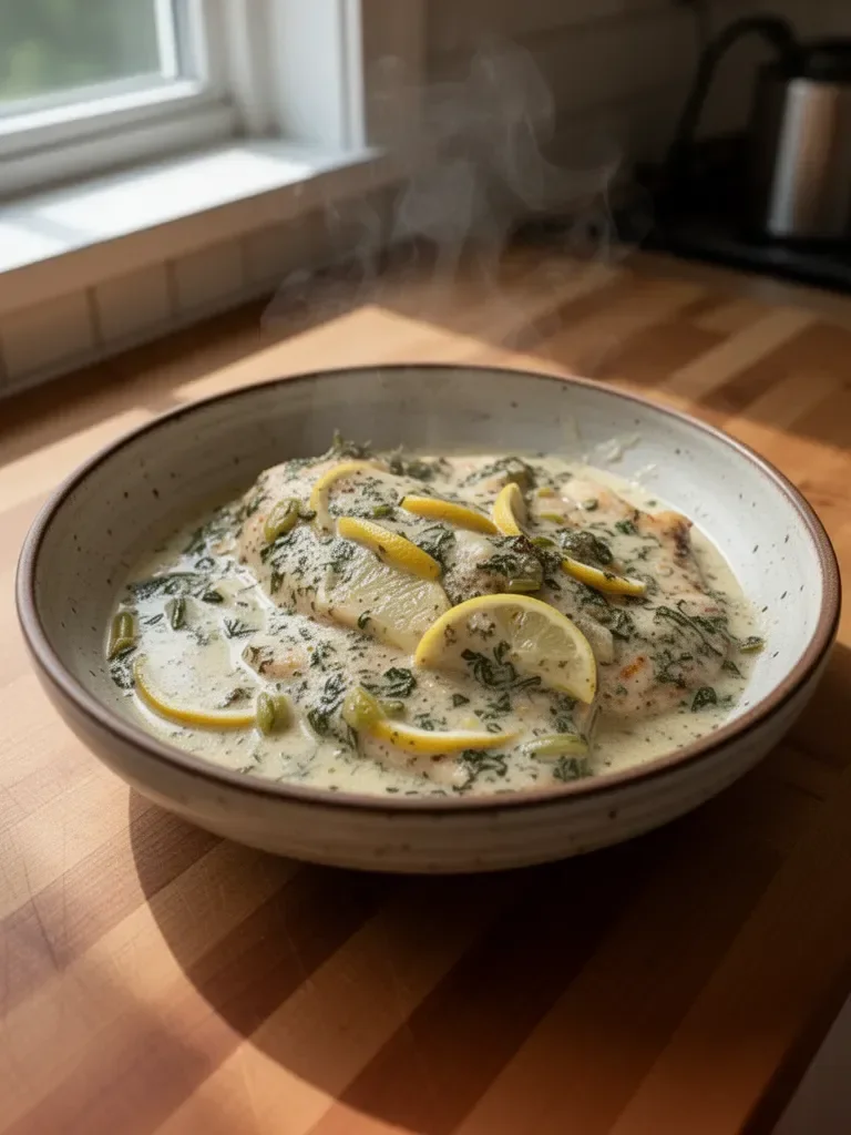 Creamy Lemon Garlic Herb Tilapia