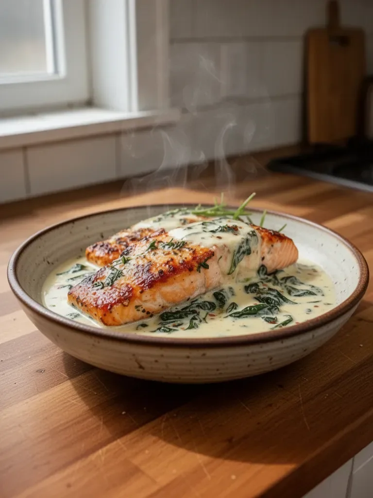 Creamy Salmon Florentine