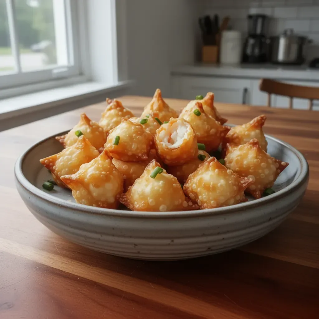 Delicious crispy crab rangoon bombs served as an appetizer