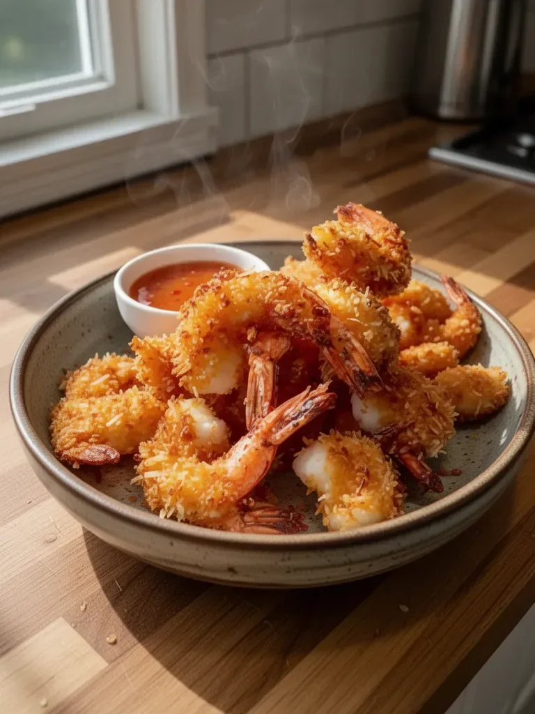 Crispy Panko Coconut Shrimp with Homemade Sweet Chili Dipping Sauce
